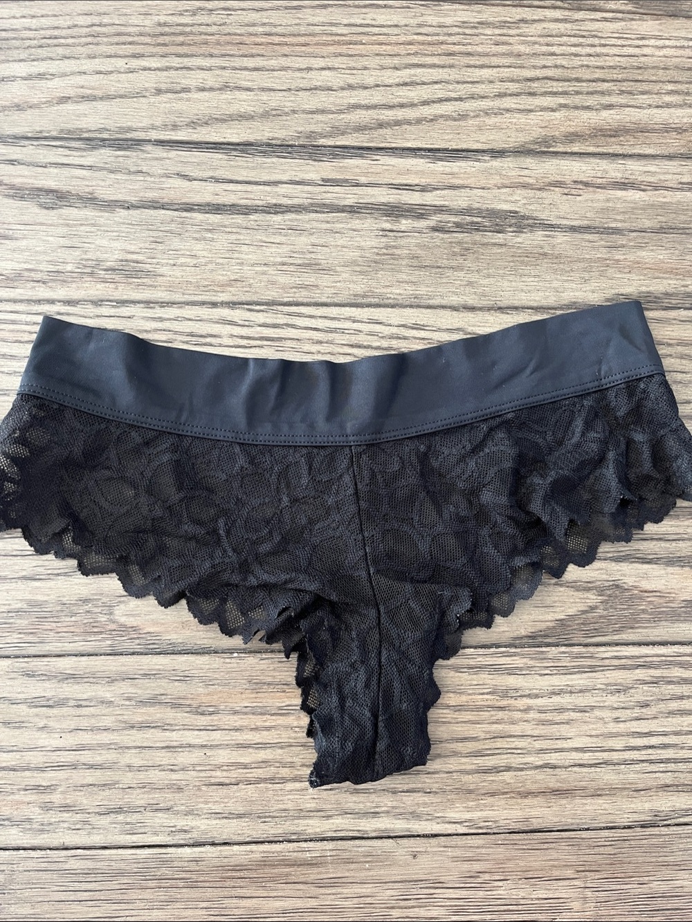 PINK Victoria's Secret Black Lace Cheeky Panty